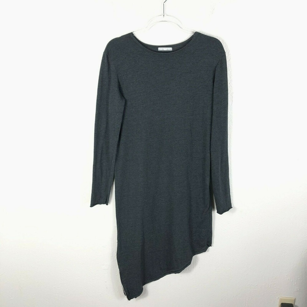 Zara Trafaluc Sz Small Gray Asymmetrical Hem Dress